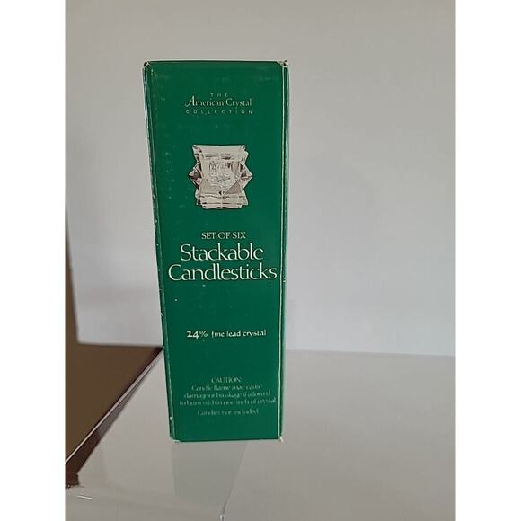 The American Crystal Collection 6 Stackable Candlesticks USA Made - Picture 3 of 6